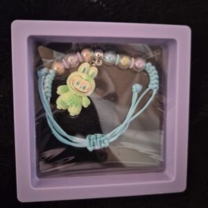 Kids Labubu Charm Bracelet - Green and Blue